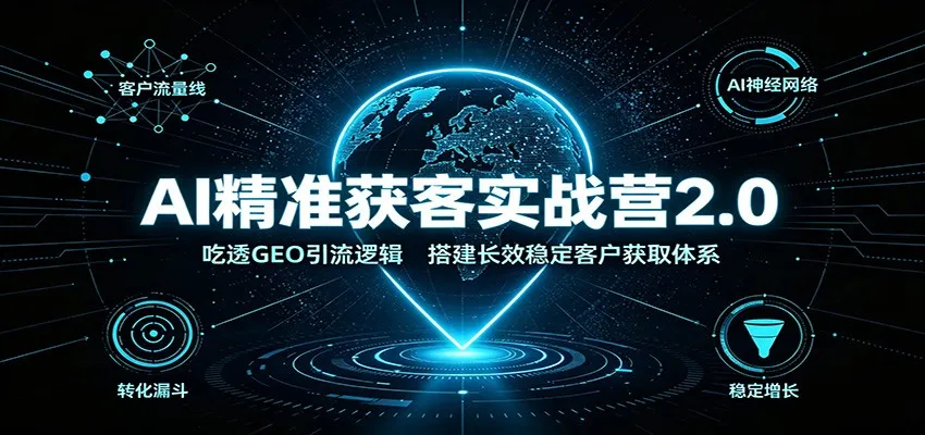 AI精准获客实战营2.0:吃透GEO引流逻辑,搭建长效稳定客户获取体系-37博客