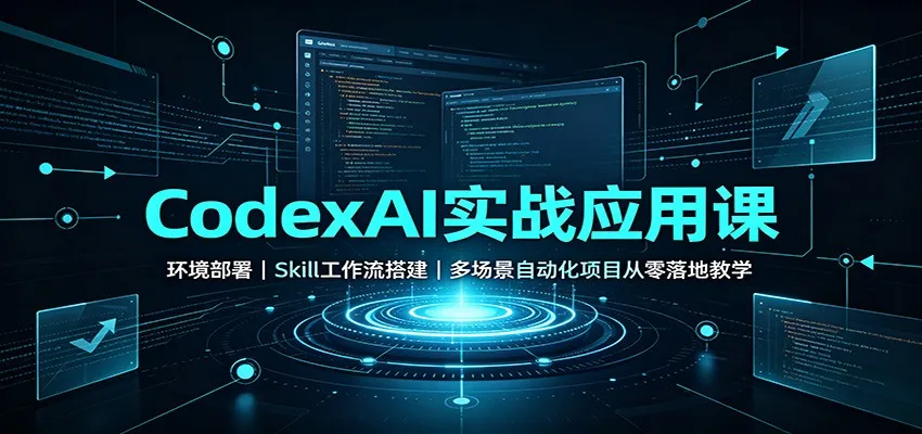 CodexAI实战应用课:环境部署Skill工作流搭建,多场景自动化项目从零落地教学-37博客