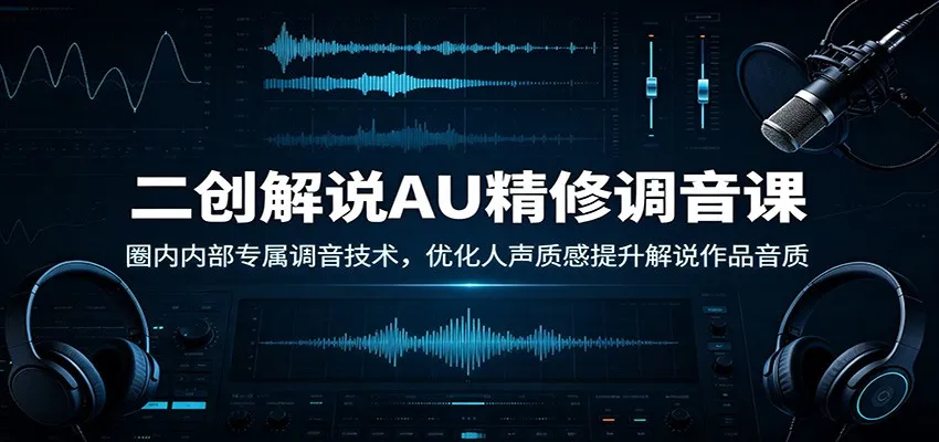二创解说AU精修调音课：圈内内部专属调音技术，优化人声质感提升解说作品音质-37博客