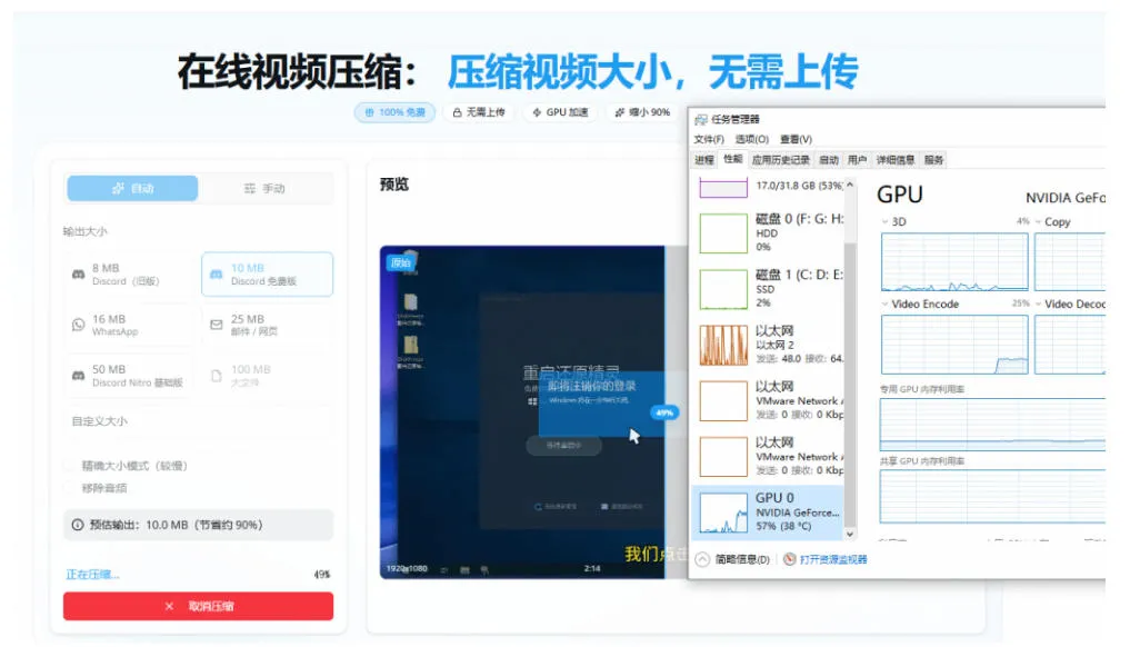 100%免费的在线视频压缩工具,GPU加速!视频压缩,无需上传,隐私保护,超级便捷Videocompressors-37博客