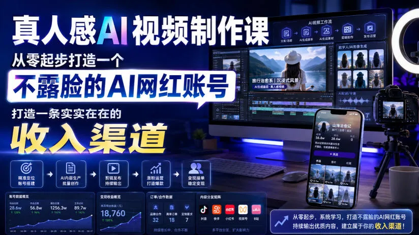 真人感AI视频制作课,从零起步打造一个不露脸的AI网红账号,打造一条实实在在的收入渠道【原创双语字幕】-37博客