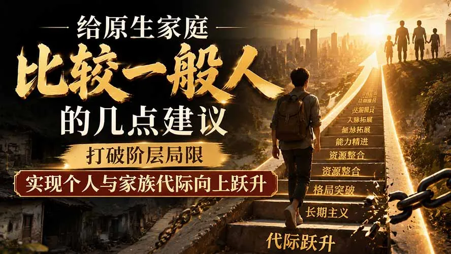 付费文章：给原生家庭比较一般人的几点建议，打破阶层局限，实现个人与家族代际向上跃升-37博客