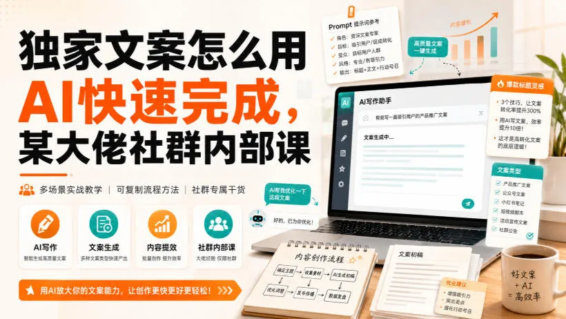 独家文案怎么用AI快速完成，某大佬社群内部课-37博客