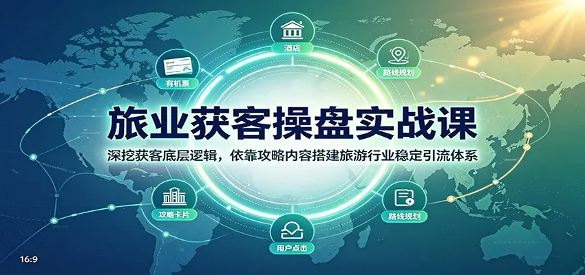 旅业获客操盘实战课：深挖获客底层逻辑，依靠攻略内容搭建旅游行业稳定引流体系-37博客