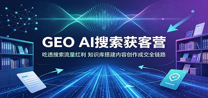 GEO AI搜索获客营：吃透搜索流量红利，知识库搭建内容创作成交全链路