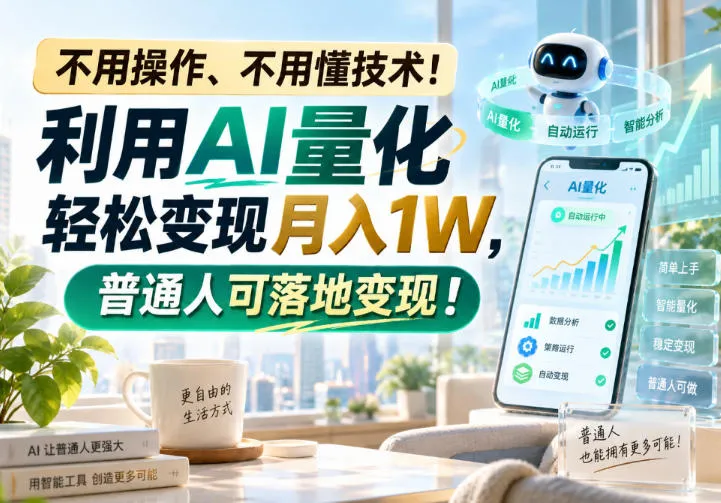 不用操作、不用懂技术!利用AI量化轻松变现月入1W,普通人可落地变现!【揭秘】-37博客