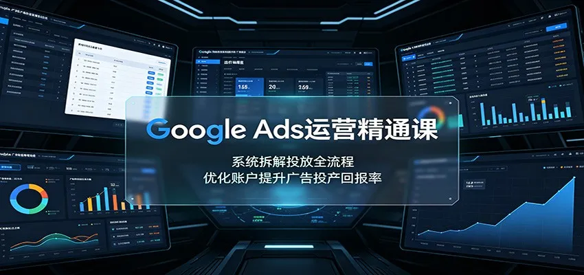 Google Ads运营精通课:系统拆解投放全流程,优化账户提升广告投产回报率-37博客