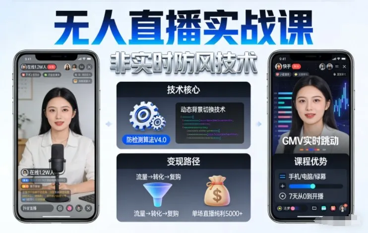 宝子哥无人直播实战课，非实时防风技术，聚焦抖音快手等平台直播带货，轻松开启直播变现之路（更新260908）-37博客