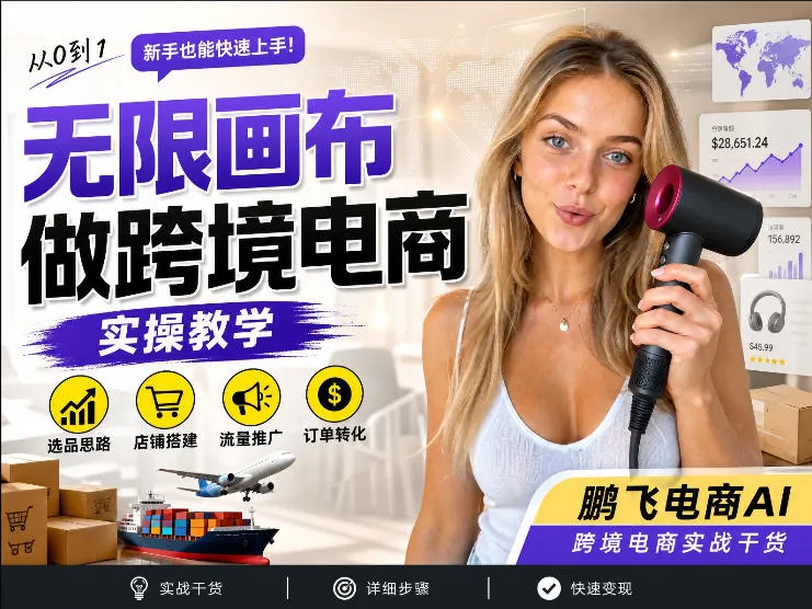 【跨境电商必备】AI无线画布制作商品宣传视频，四步搞定，无线画布工作流，操作简单好上手-37博客