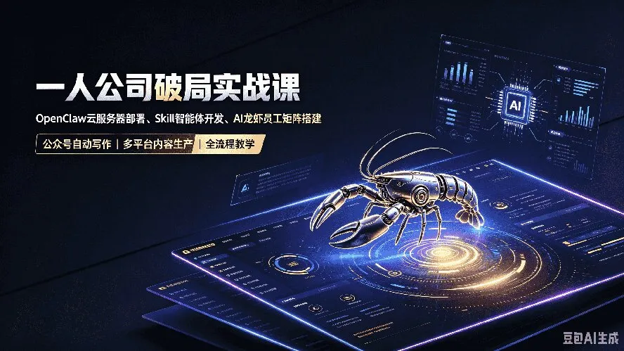 一人公司破局实战课|OpenClaw云服务器部署、Skill智能体开发、AI龙虾员工矩阵搭建,公众号自动写作与多平台内容…-37博客