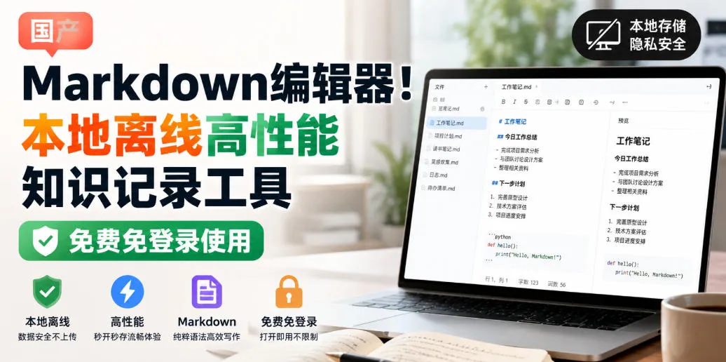 国产Markdown编辑器!本地离线高性能知识记录工具,免费免登录使用-37博客
