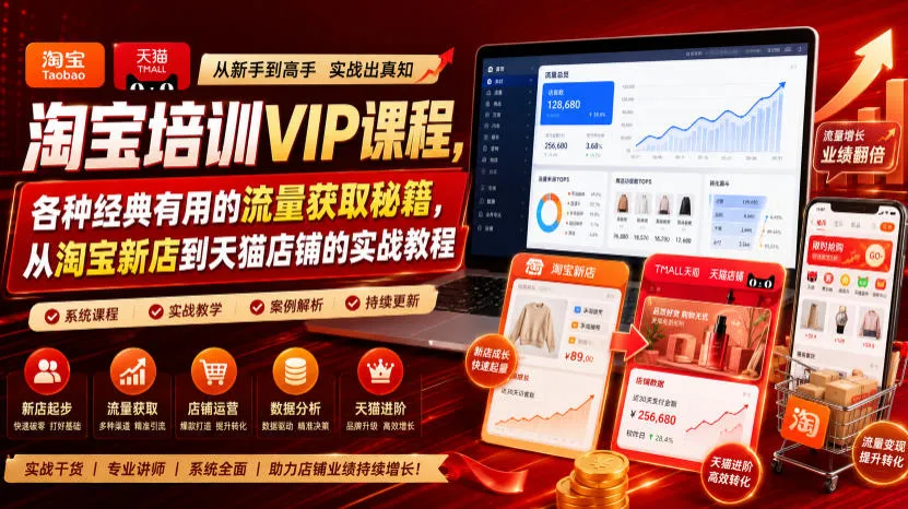 淘宝培训VIP课程，各种经典有用的流量获取秘籍，从淘宝新店到天猫店铺的实战教程(更新08月12日)-37博客