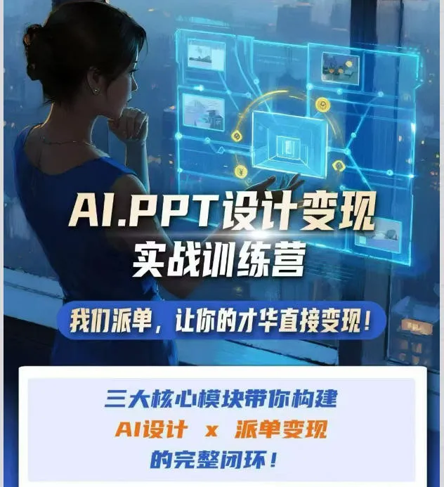 AI+PPT设计变现实战训练营,我们派单,让你的才华直接变现,三大核心模块带你构建Al设计x派单变现的完整闭环-37博客