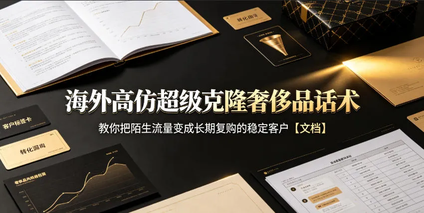 海外高仿超级克隆奢侈品话术，教你把陌生流量变成长期复购的稳定客户【文档】-37博客