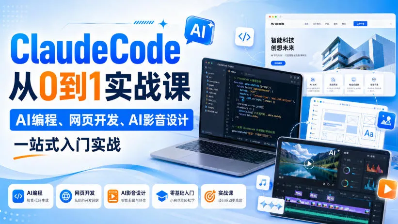 Claude Code从0到1实战课,AI编程、网页开发、AI影音设计一站式入门实战(更新)-37博客