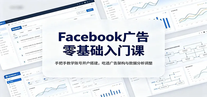 Facebook广告零基础入门课：手把手教学账号开户搭建，吃透广告架构与数据分析调整-37博客