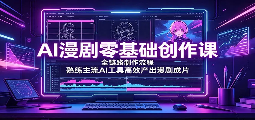 AI漫剧零基础创作课:全链路制作流程,熟练主流AI工具高效产出漫剧成片-37博客