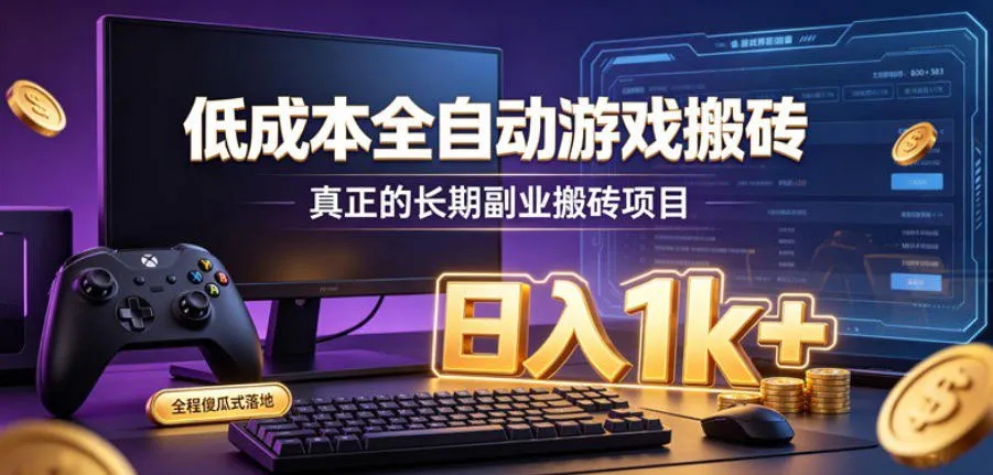 低成本全自动游戏搬砖,真正的长期副业搬砖项目,日入1k+,全程傻瓜式落地【揭秘】-37博客