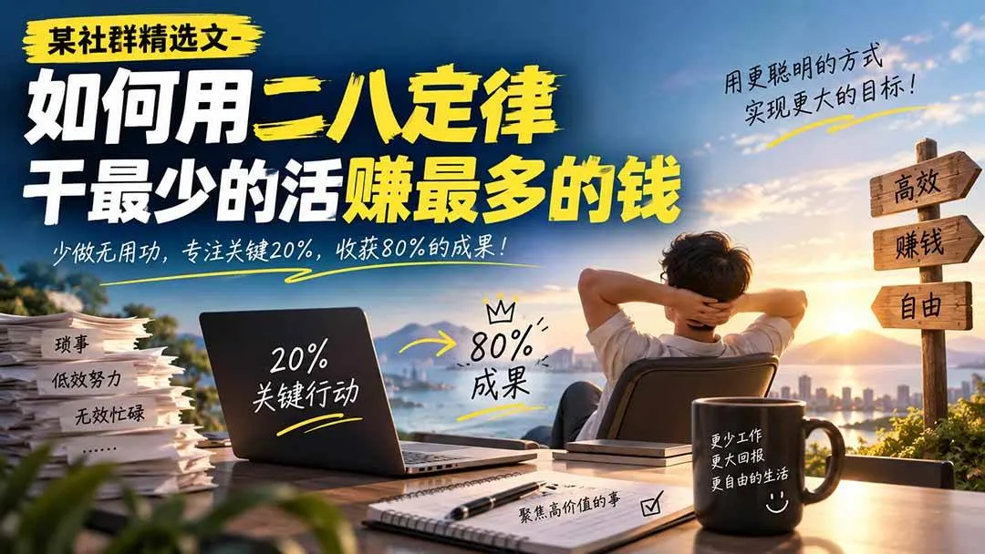 （20385期）某社群精选文-如何用二八定律干最少的活赚最多的钱-37博客
