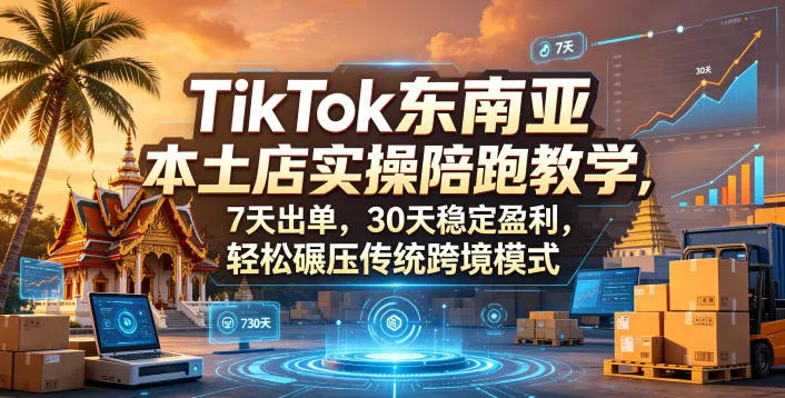 TikTok东南亚本土店实操陪跑教学，7天出单，30天稳定盈利，轻松碾压传统跨境模式(更新0819)-37博客