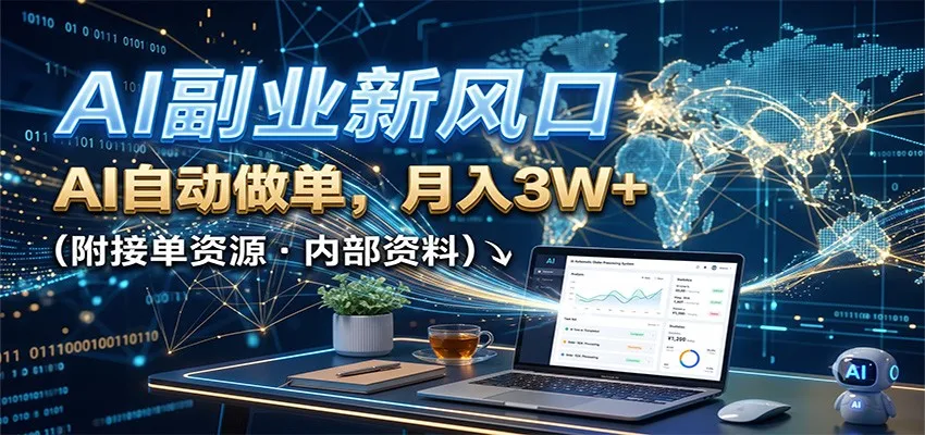 AI副业新风口,AI自动做单,月入3W+,附接单资源-37博客