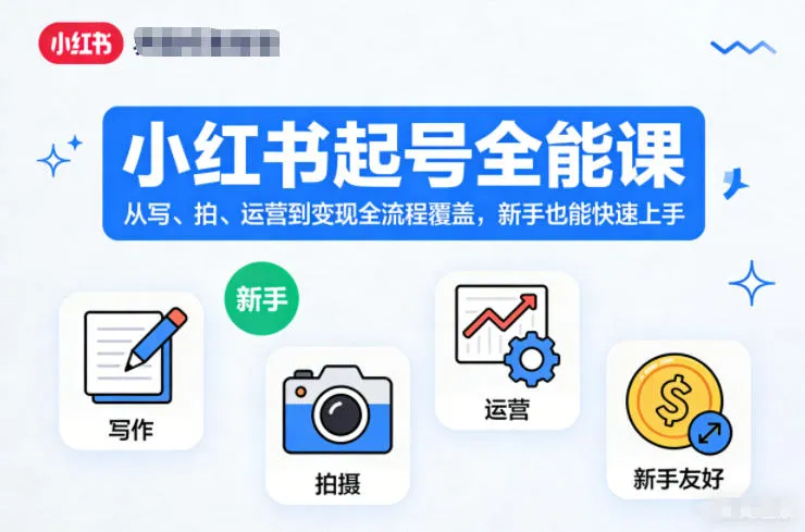 小红书起号全能课，从写、拍、运营到变现全流程覆盖，新手也能快速上手(更新)-37博客
