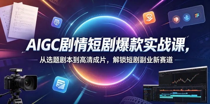 AIGC剧情短剧爆款实战课,从选题剧本到高清成片,解锁短剧副业新赛道(更新0906)-37博客