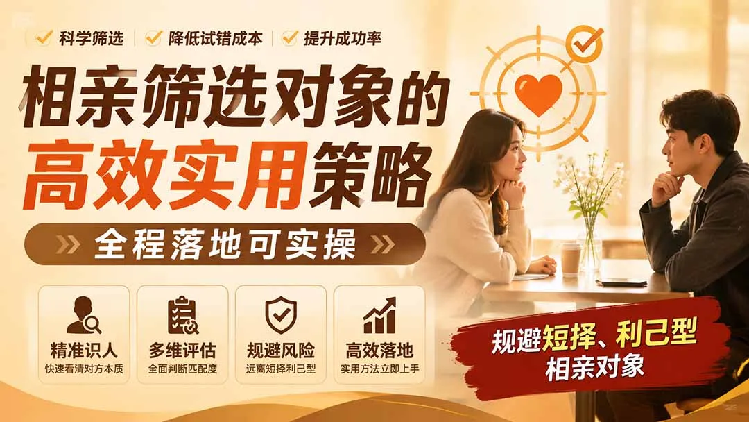 付费文章：相亲筛选对象的高效实用策略，全程落地可实操，规避短择、利己型相亲对象-37博客