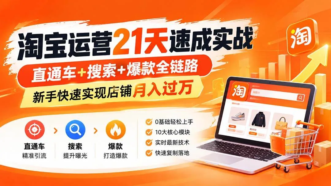 (20125期)淘宝运营21天速成实战(更新8月),直通车+搜索+爆款全链路,新手快速实现店铺月入过万-37博客