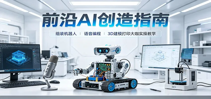 前沿AI创造指南：组装机器人、语音编程、3D建模打印大咖实操教学-37博客