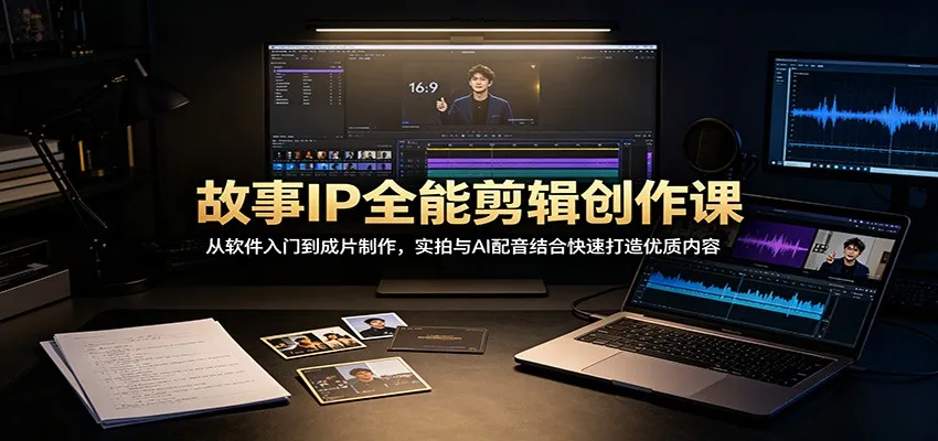 故事IP全能剪辑创作课：从软件入门到成片制作，实拍与AI配音结合快速打造优质内容-37博客