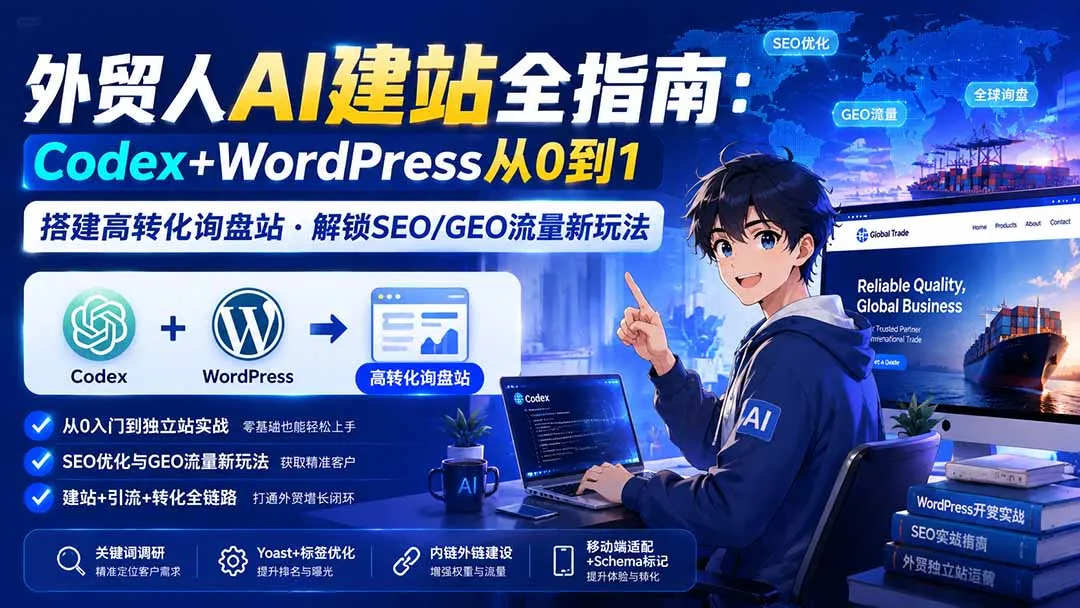 外贸人AI建站全指南：Codex+WordPress从0到1·搭建高转化询盘站·解锁SEO/GEO流量新玩法-更新-37博客