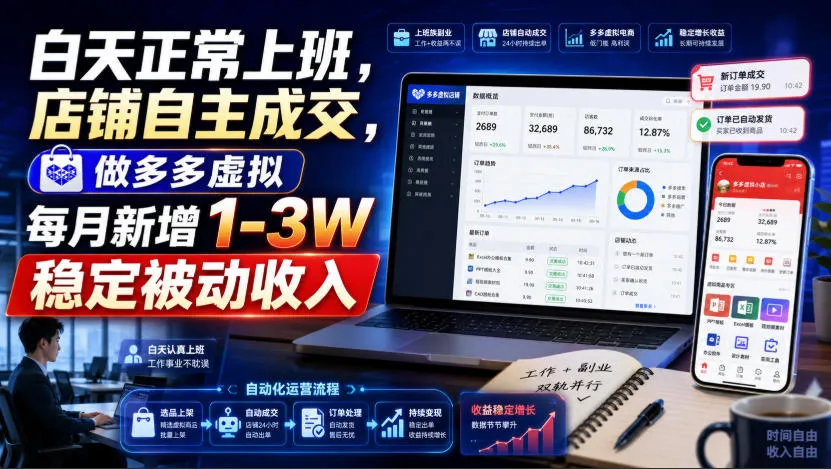 白天正常上班,店铺自主成交,做多多虚拟每月新增1-3W稳定被动收入【揭秘】-37博客