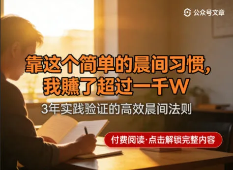 某公众号付费文章:靠这个简单的晨间习惯,我賺了超过一千W-37博客