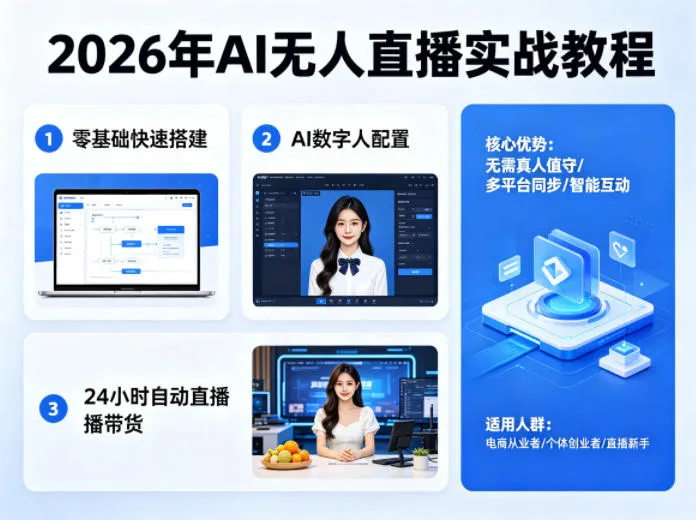 2026年AI无人直播实战教程，零基础也能快速搭建AI数字人无人直播间，实现24小时自动直播带货-37博客