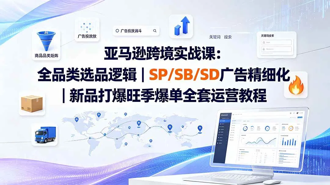 (20160期)亚马逊跨境实战课-更新8月:全品类选品逻辑|SP/SB/SD广告精细化|新品打爆旺季爆单全套运营教程-37博客