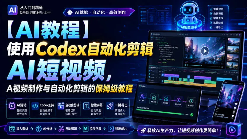 【AI教程】使用Codex自动化剪辑AI短视频,AI视频制作与自动化剪辑的保姆级教程-37博客