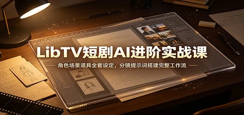 LibTV短剧AI进阶实战课:角色场景道具全套设定,分镜提示词搭建完整工作流-37博客
