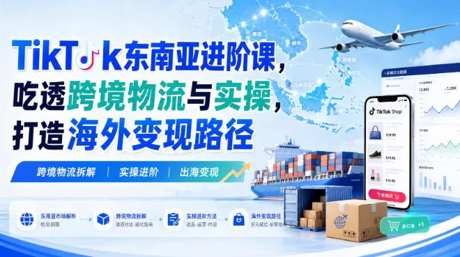 TikTok东南亚进阶课，吃透跨境物流与实操，打造海外变现路径-37博客