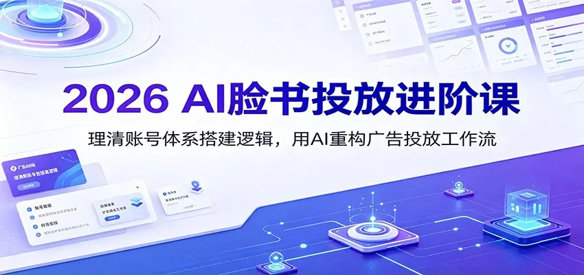 2026 AI脸书投放进阶课:理清账号体系搭建逻辑,用AI重构广告投放工作流(更新)-37博客