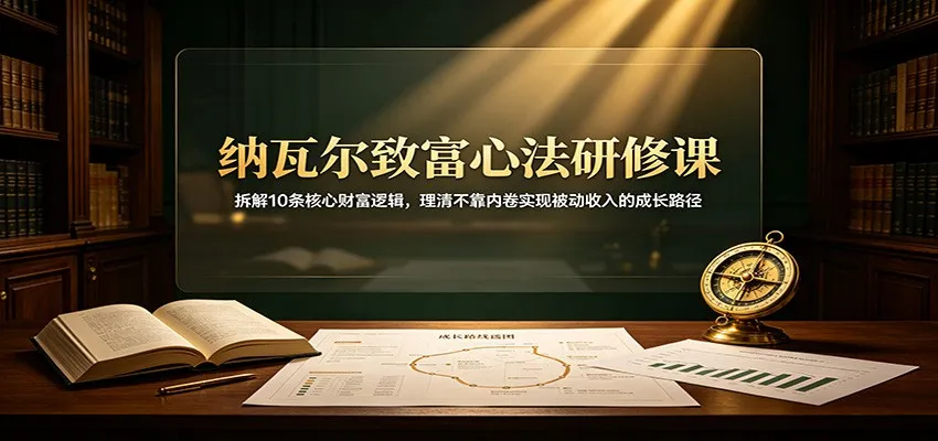 纳瓦尔致富心法研修课:拆解10条核心财富逻辑,理清不靠内卷实现被动收入的成长路径-37博客