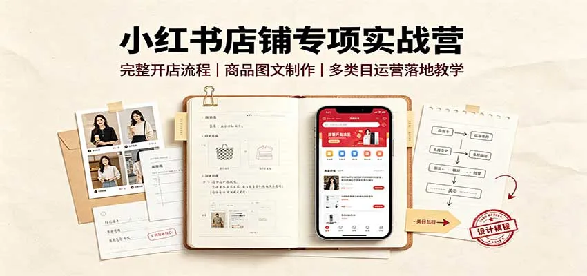 小红书店铺专项实战营:完整开店流程,商品图文制作,多类目运营落地教学-37博客