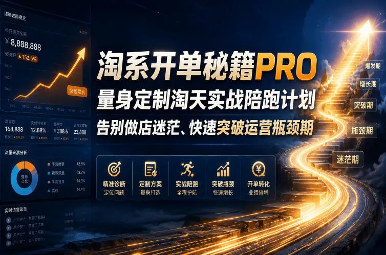 淘系开单秘籍PRO,量身定制淘天实战陪跑计划,告别做店迷茫、快速突破运营瓶颈期(更新260823)-37博客