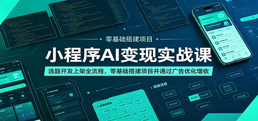 小程序AI变现实战课:选题开发上架全流程,零基础搭建项目并通过广告优化增收-37博客