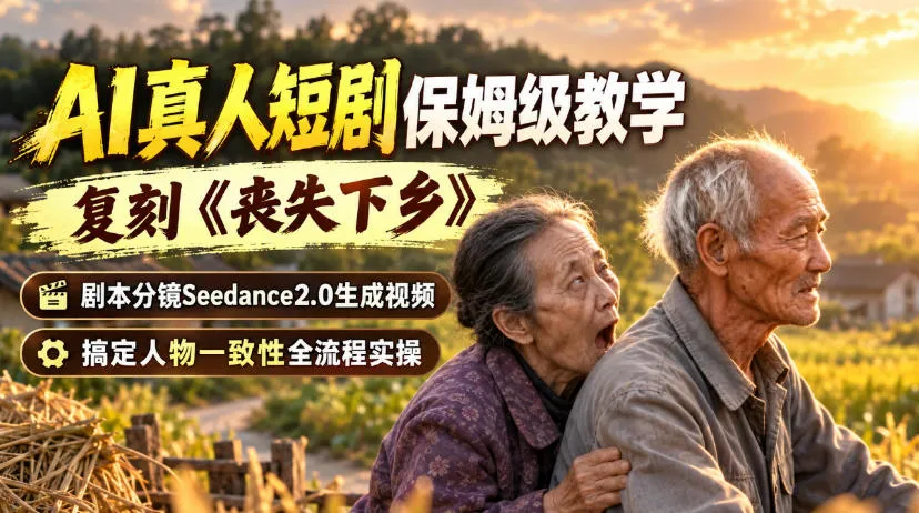AI真人短剧保姆级教学，复刻《丧失下乡》，剧本分镜Seedance2.0生成视频，搞定人物一致性全流程实操-37博客